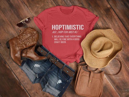 Hoptimistic Beer Unisex Shirt, Humorous Drinker T-Shirt, Hoppy Beer Lover Gift, Funny Beer Definition Tee - Image 3