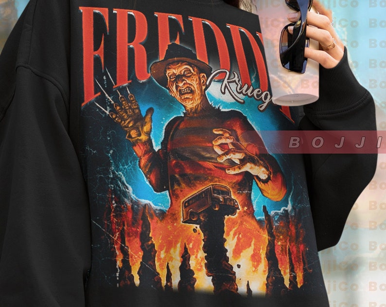 Horror Movie Halloween T-Shirt - Vintage Halloween Shirt, Nightmare Freddy Tee - Image 4