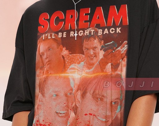 Horror Movie Shirts - Matthew Lillard Shirt, Stu Matcher, Billy Loomis, Scary Horror Homage Fan Sidney Actress T-Shirt - Image 2