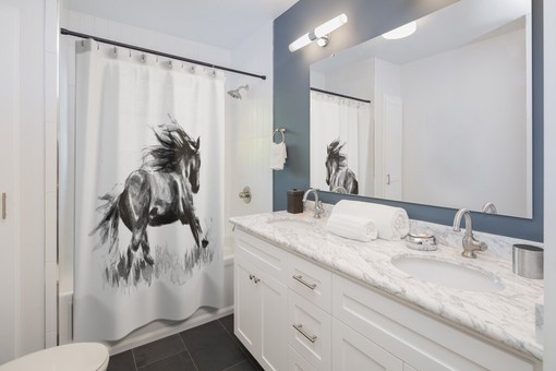 Horse Theme Vintage Bathroom Shower Curtain - Create an Elegant Look - Image 2