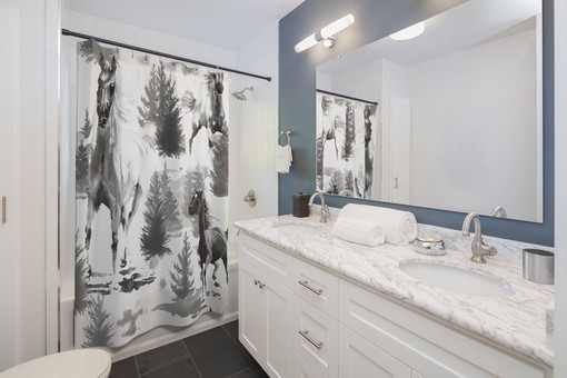 Horses - Horse Theme Bathroom Print Shower Curtain for Rustic Bathroom Decor - Image 2
