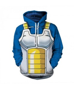 Hot Cosplay Dragon Ball Vegeta 3D Hoodie with Zipper and Custom Print