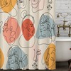 Housewarming Gift Minimalist Boho Woman Portrait Shower Curtain for Home Bathroom Decor