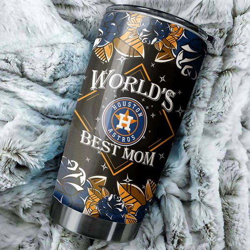 Houston Astros Adoring Mothers World's Best Mom MLB Tumbler with a Sophisticated and MLB Design