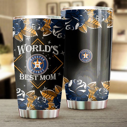Houston Astros Adoring Mothers World's Best Mom MLB Tumbler with a Sophisticated and MLB Design - Image 2