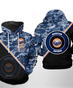 Houston Astros All Over Print Camo Team 3D Hoodie Zipper - 3D All Over Print Hoodie Size S-5XL