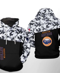 Houston Astros All Over Print Camo Veteran 3D Hoodie Zipper - Zip Hoodie Hoodie for Men