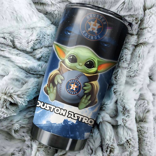 Houston Astros Baby Yoda MLB Tumbler - Personalized Design