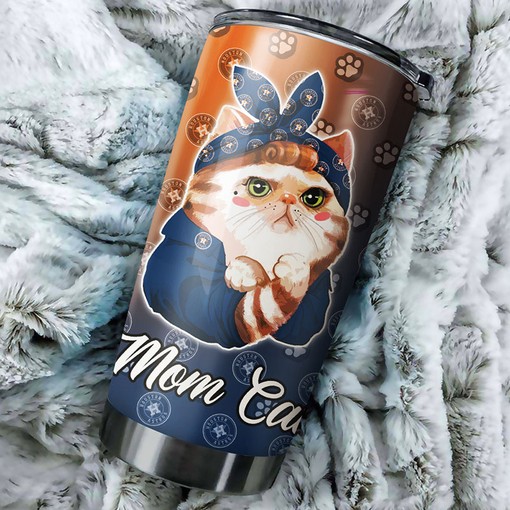 Houston Astros Cat Mom MLB Tumbler for Feline Fanatics with Personalized Engraving and Logo