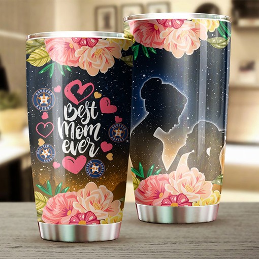 Houston Astros Cool Flower Design for Mom MLB Tumbler with a Stylish and MLB Design - Image 2