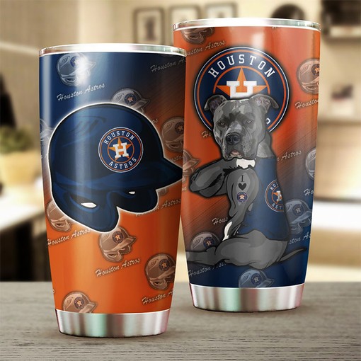 Houston Astros Dog Lovers Personalized Tumbler - Sports Tumbler 20oz