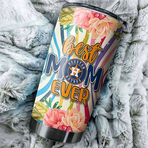 Houston Astros Flower MLB Tumbler for Best Moms Ever with Logo and Trendy Design