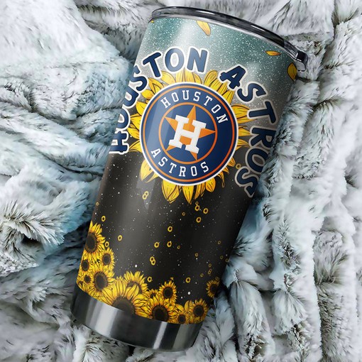 Houston Astros MLB Tumbler with Sunflower Design - Ideal Tumbler for Astros Fans - Image 2