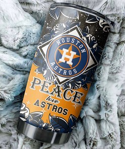 Houston Astros Peace and Love Edition MLB Tumbler - Baseball Mom Tumbler Ideas