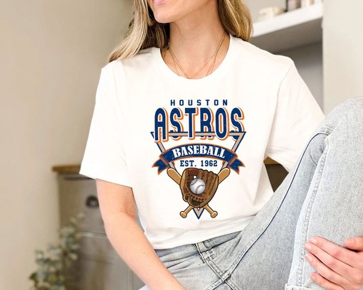 Houston Fan Shirt, Vintage Houston Baseball Shirt with NCAA Shirts for Women - Image 3