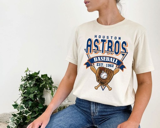Houston Fan Shirt, Vintage Houston Baseball Shirt with NCAA Shirts for Women - Image 4