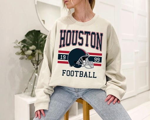 Houston Football Sweatshirt, Vintage Retro NFL Shirt for Houston Fans, NCAA Shirts
