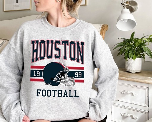 Houston Football Sweatshirt, Vintage Retro NFL Shirt for Houston Fans, NCAA Shirts - Image 2