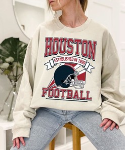Houston Football Team Sweatshirt, Retro NFL Football Shirt for Houston Fans, College Shirts