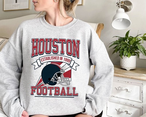 Houston Football Team Sweatshirt, Retro NFL Football Shirt for Houston Fans, College Shirts - Image 2