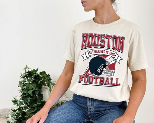Houston Football Team Sweatshirt, Retro NFL Football Shirt for Houston Fans, College Shirts - Image 4