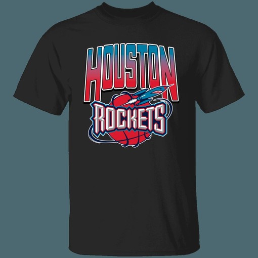 Houston Rockets ROCKET Retro NBA Fan T-Shirt Sweatshirt Hoodie with Classic Design - Image 3