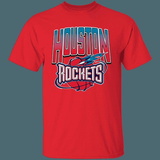 Houston Rockets ROCKET Retro NBA Fan T-Shirt Sweatshirt Hoodie with Classic Design - Image 4