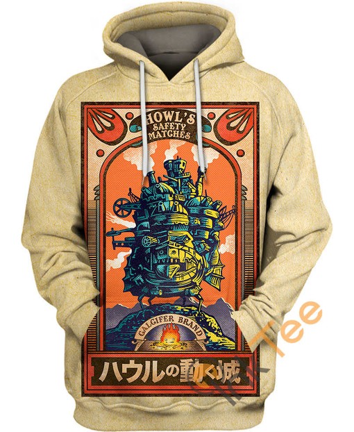 Howl Castle Matchbox of Magic All Over Print 3D Hoodie with Studios Ghibli-Inspired Design