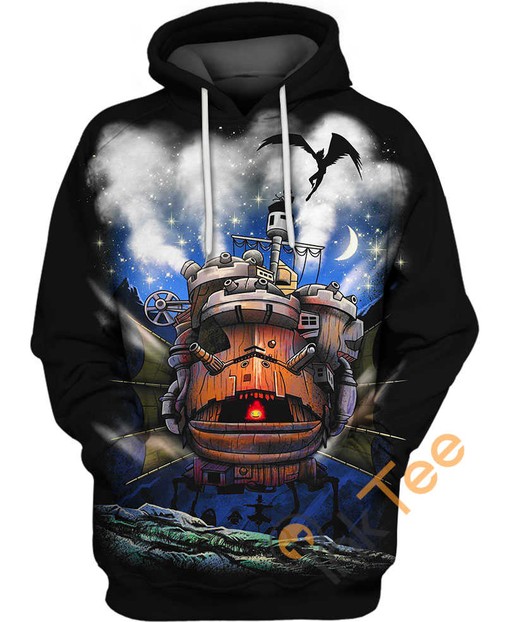 Howl's Moving Castle Vintage Scenery 3D Hoodie with Studios Ghibli-Inspired Design
