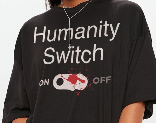 Humanity Switch Unisex Tees, Vampire Diaries Shirt, Distressed Bleached Tee, TVD Fan Gift, Summer Womens Shirt - Image 2