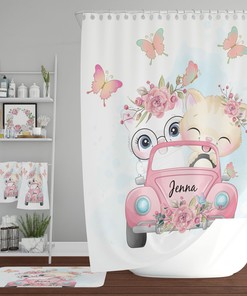 Humorous Cats and Butterflies Shower Curtain Set - Humorous Bath Decor You'll Love