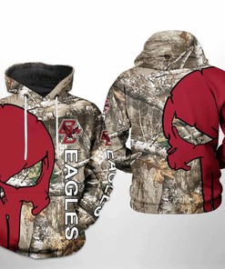 Hunting Camo Veteran 3D Hoodie Zipper Hoodie for Boston College Eagles NCAA Fans with Custom All Over Print