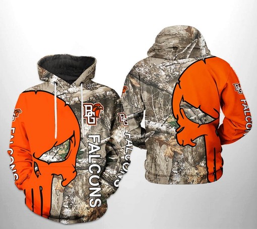 Hunting Enthusiasts Rejoice with Bowling Green Falcons NCAA Camo Veteran 3D Hoodie Featuring Custom All Over Print