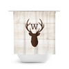 Hunting Lodge Brown Rustic Shower Curtain with Deer Head Antler Bathtub Curtain for a Masculine Bathroom - SHOWER48