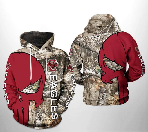 Hunting Print 3D Hoodie for Boston College Eagles NCAA Camo Veterans with Custom All Over Print
