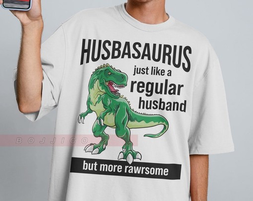 Husbandaurus Unisex Tees, Funny Gift For Him, Anniversary Gift For Husband, Gift From Wife, Sarcastic Husband Shirt - Image 2