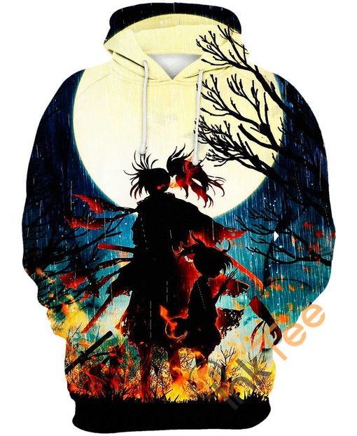Hyakkimaru Dororo in Action 3D Hoodie with Unique Design for Anime Fans