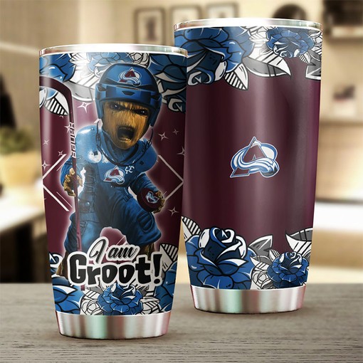 "I Am Groot" Marvel Design Colorado Avalanche NHL Tumbler - Image 2