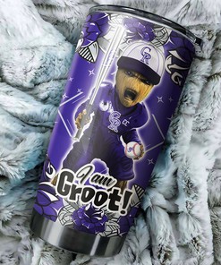 I Am Groot Quote and Personalized Design for Loyal Fans - Colorado Rockies MLB Tumbler with Baseball Tumbler