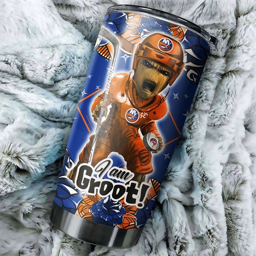 I Am Groot and I Support the Islanders with This NHL Tumbler for Dedicated Fans and Collectors