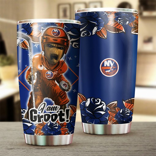 I Am Groot and I Support the Islanders with This NHL Tumbler for Dedicated Fans and Collectors - Image 2