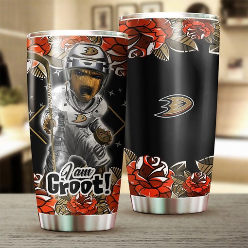 I Am Groot and Need My Drink Too - Anaheim Ducks NHL Tumbler - Image 2