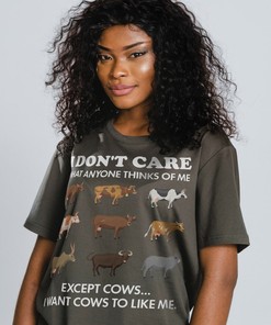 I Don't Care Except Cows Unisex Tees, Funny Cow Shirt, Sarcastic Animal Tee, Moo Cow Top, Country Girl Shirt