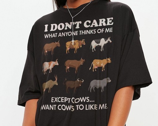 I Don't Care Except Cows Unisex Tees, Funny Cow Shirt, Sarcastic Animal Tee, Moo Cow Top, Country Girl Shirt - Image 2