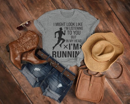 I Might Look Like I'm Running Top, Funny Running Shirt, Gift For Runners, Marathon Running Tee, Running Humor Tee - Image 3