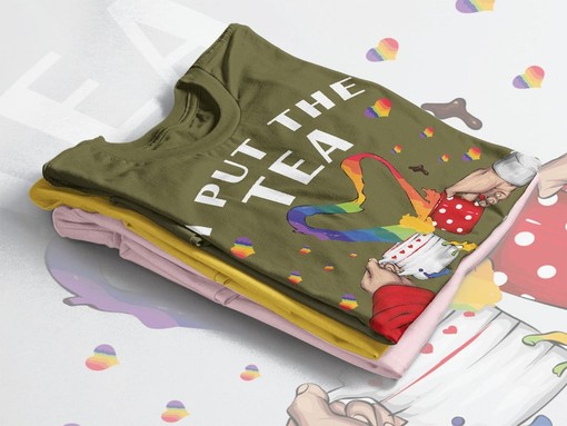 I Put The Tea In LGBTQ Unisex Shirts - Funny Movie Shirts for Women with PRIDE Months and Love Symbol - Image 3