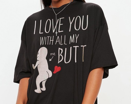 I love You With All My Butt UNISEX Tees, Valentines Couples Shirts, Valentine Gifts, Adult Humor Tee Unisex T-Shirt - Image 2