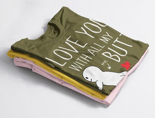 I love You With All My Butt UNISEX Tees, Valentines Couples Shirts, Valentine Gifts, Adult Humor Tee Unisex T-Shirt - Image 4
