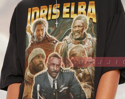 IDRIS ELBA Vintage Shirt, Elba OBE Homage Tshirt for Movie Fans, Idris Elba Fan Tees 90s Sweater - Image 2