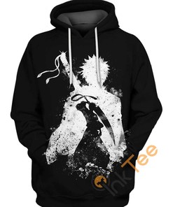 Ichigo Kurosaki Ink Splash Full Print 3D Hoodie with Bold Print Design for Anime Fans